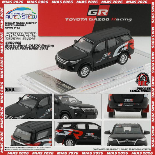 PREORDER BMC 1/64 Toyota Fortuner 2018 - Matte Black - GR Racing (RHD) S4F - Philippines Exclusive 64B0468 (Approx. release in SEP 2026 and subject to the manufacturer's final decision)