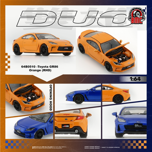 PREORDER BM Creations 1/64 Toyota GR86 ORANGE RHD 64B0510 (Approx. release in Q3 2026 and subject to the manufacturer's final decision)