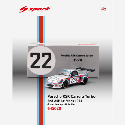 PREORDER SPARK 1/64 Porsche RSR Carrera Turbo No.22 2nd 24H Le Mans 1974 G. van Lennep - H. Müller 64S020 (Approx. Release Date : Q4 2026 subject to the manufacturer's final decision)