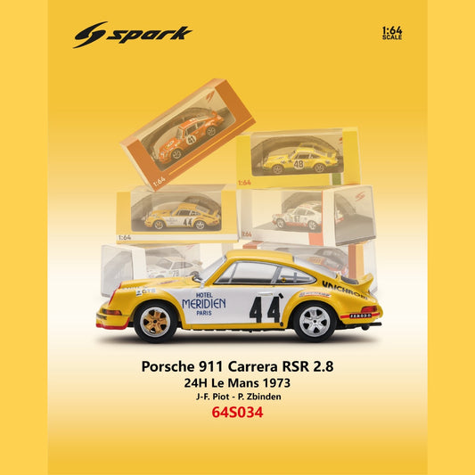 PREORDER  SPARK 1/64 Porsche 911 Carrera RSR 2.8 No.44 24H Le Mans 1973 J-F. Piot - P. Zbinden 64S034 (Approx. Release Date : Q4 2026 subject to the manufacturer's final decision)