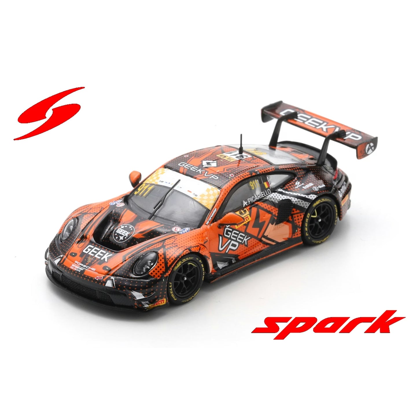 SPARKY 1/64 Porsche 911 GT3 R (992) No.911 Absolute Racing 4th FIA GT World Cup Macau 2024 Alessio Picariello 64S037