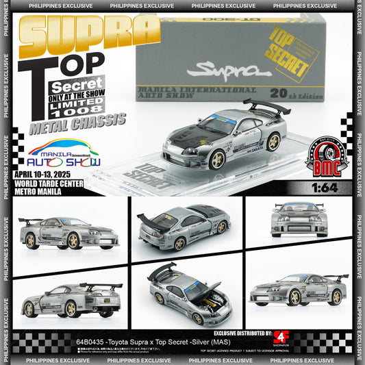 BM Creations 1/64 Toyota Supra x Top Secret - Silver
