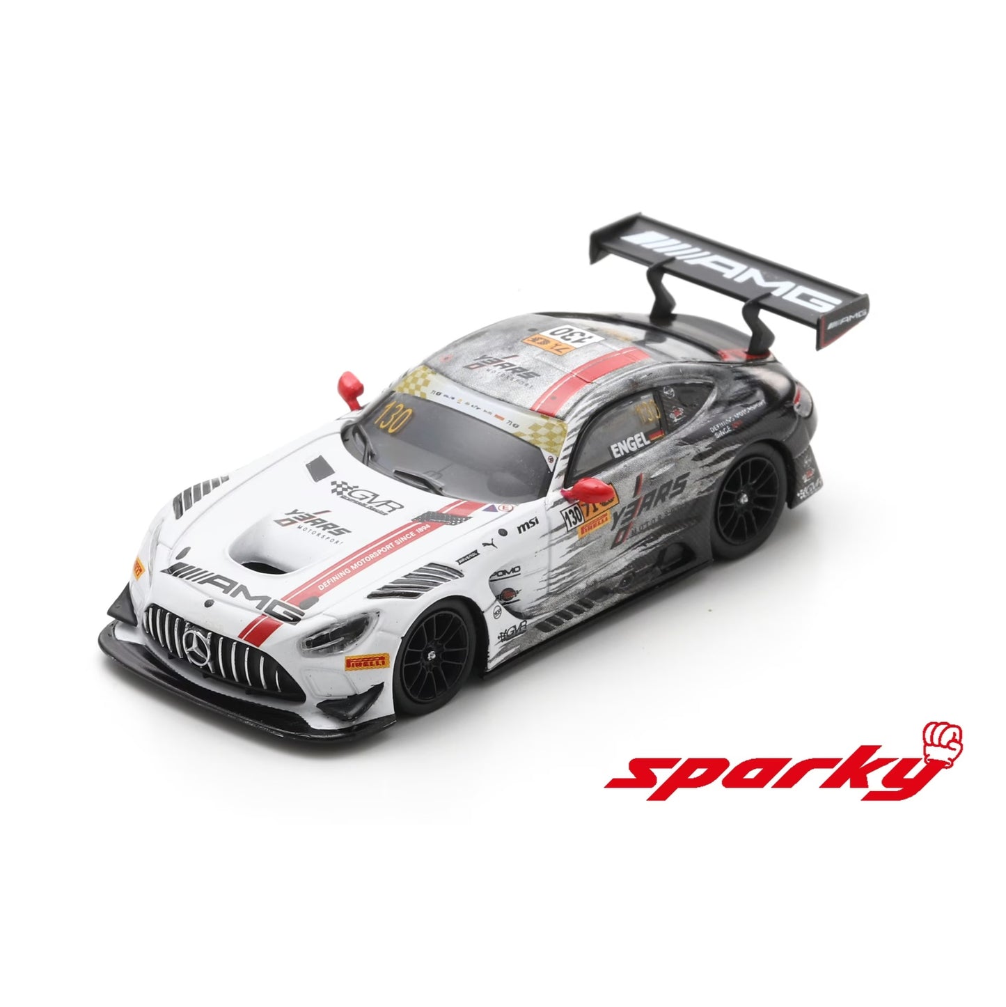 SPARKY 1/64 Mercedes-AMG GT3 Evo No.130 Mercedes-AMG Team GMR Winner FIA GT World Cup Macau 2024 Maro Engel 64MC2024