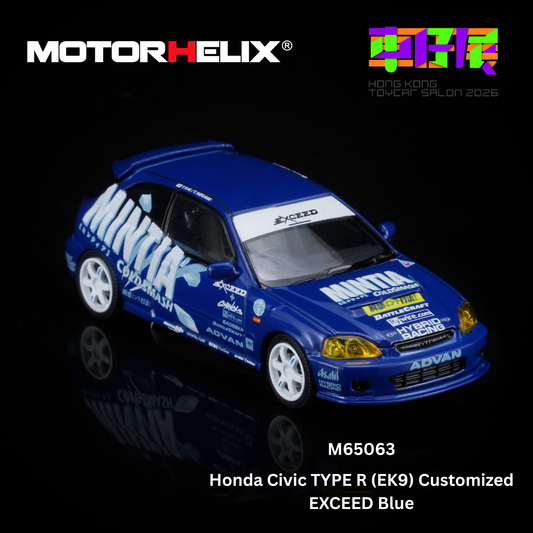Motorhelix 1/64  Honda Civic TYPE R (EK9) Customized EXCEED Blue Hong Kong ToyCar Salon Exclusive M65063