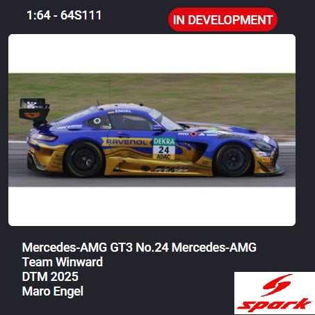 PREORDER SPARK 1/64 Mercedes-AMG GT3 No.24 Mercedes-AMG Team Winward DTM 2025 Maro Engel 64S111 (Approx. Release Date : Q2 2026 subject to the manufacturer's final decision)