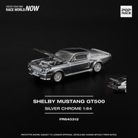 PREORDER POPRACE 1/64 SHELBY MUSTANG GT500 - SILVER CHROME PR640312 (Approx. Release Date: Q3 2025 and subject to the manufacturer's final decision)