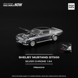 PREORDER POPRACE 1/64 SHELBY MUSTANG GT500 - SILVER CHROME PR640312 (Approx. Release Date: Q3 2025 and subject to the manufacturer's final decision)