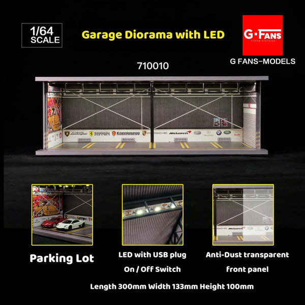 G-FANS 1/64 Diorama with LED Light Super Car Garage Diorama 710010