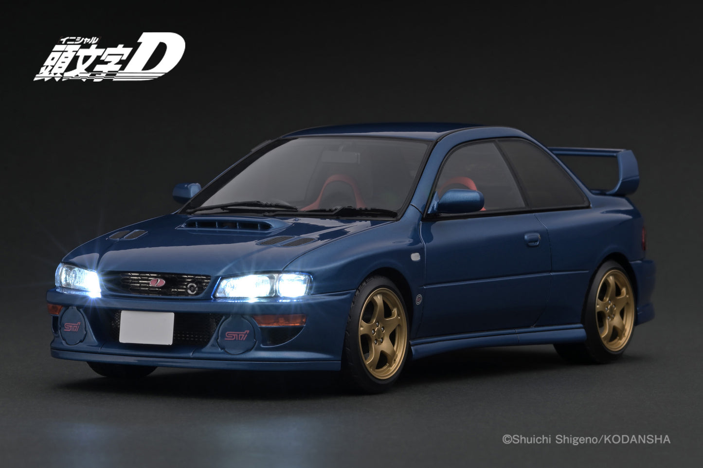 Ignition Model 1/18 	INITIAL D SUBARU Impreza WRX type R Sti Version V (GC8) Blue With LED light IG3539
