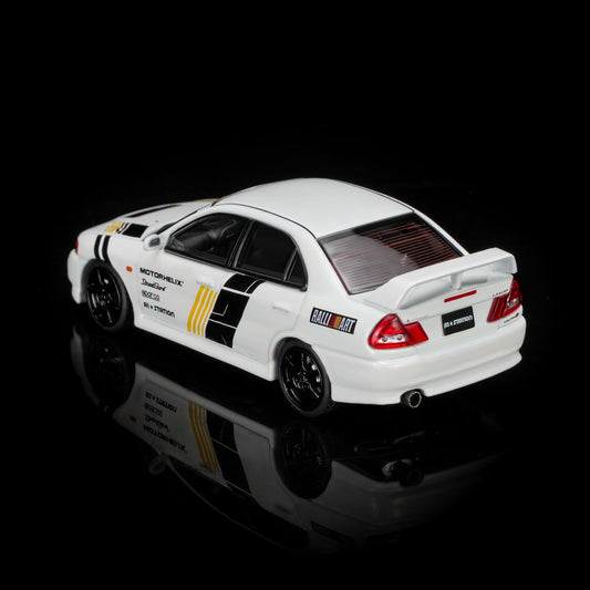 Motorhelix 1/64 Mitsubishi Lancer Evolution IV GSR White TECKWRAP Livery M64024
