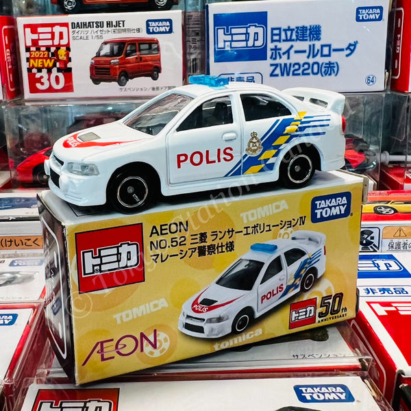 Tomica AEON No.52 Mitsubishi Lancer Evolution IV Malaysian Police Specification 4904810163442