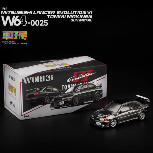 WORKS 1/64 Lancer Evolution VI Hong Kong Toy Car Salon Gun Metal W640025