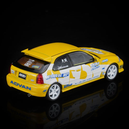 Motorhelix 1/64  Honda Civic TYPE R (EK9) Customized EXCEED Yellow Hong Kong ToyCar Salon Exclusive M65062