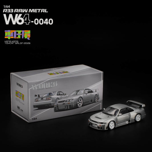 WORKS 1/64 R33 Raw Metal Hong Kong Toy Car Salon W640040
