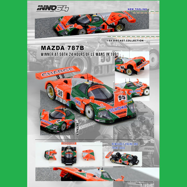 PREORDER INNO64 1/64 MAZDA 787B Winner At 24 Hours Le Mans 1991