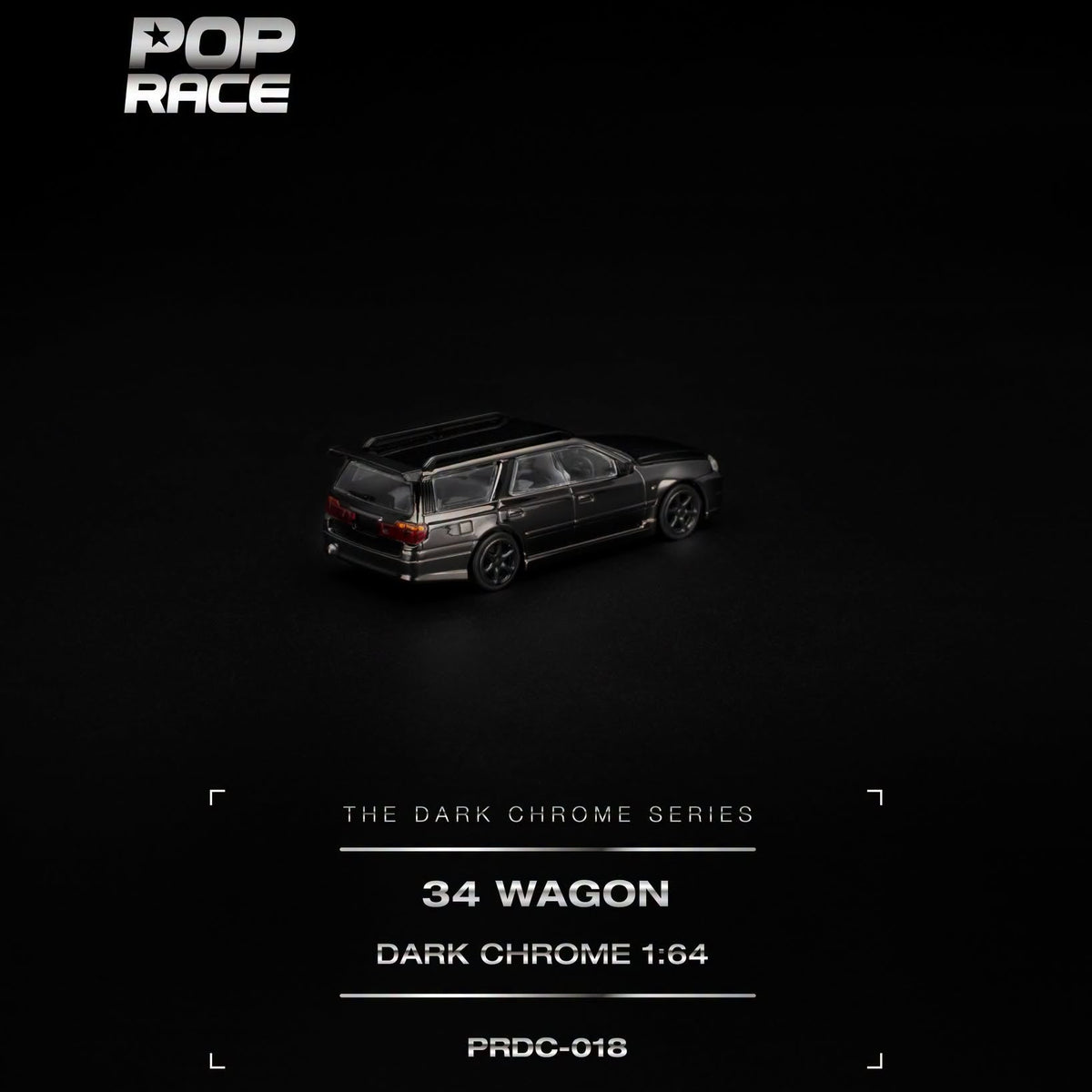 PREORDER POPRACE 1/64 R34 WAGON DARK CHROME PRDC018 (Approx. Release Date: Q2 2027 and subject to the manufacturer's final decision)