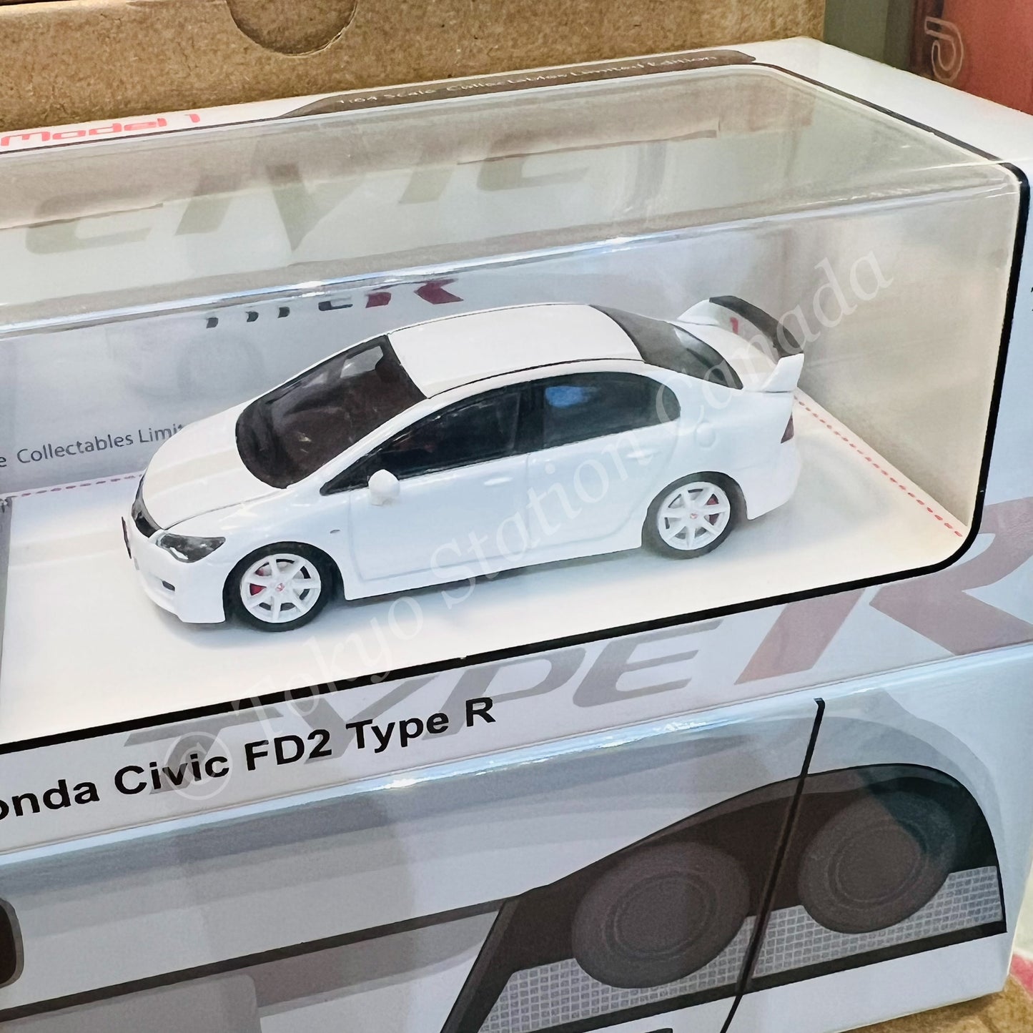 MODEL 1 1/64 Honda Civic Type R FD2 White C33322