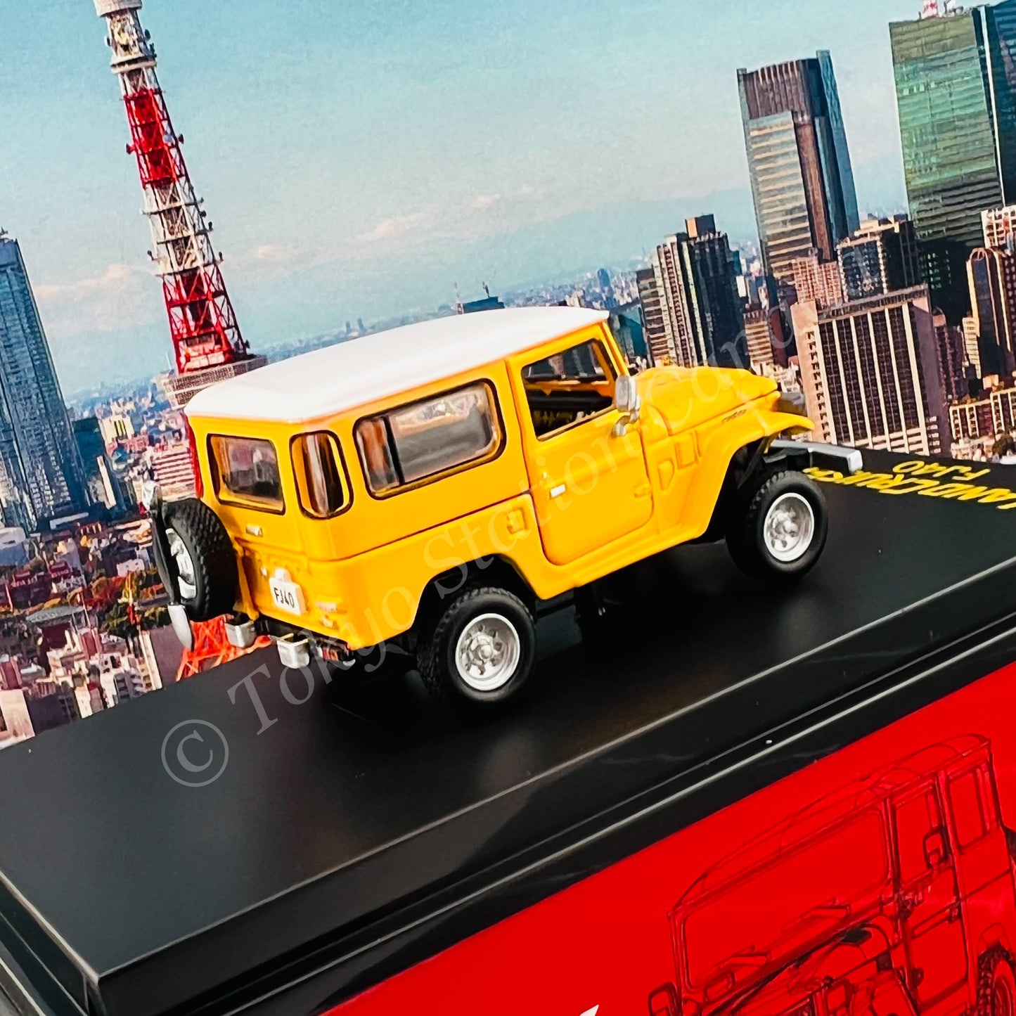 HOBBY FANS 1/64 Toyota Land Cruiser FJ40 Yellow / White HF64-FJ40-06YLWH