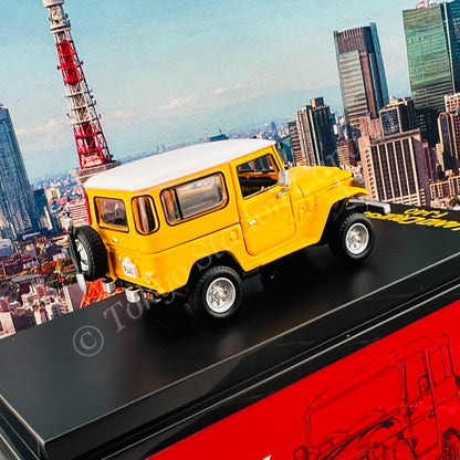 HOBBY FANS 1/64 Toyota Land Cruiser FJ40 Yellow / White HF64-FJ40-06YLWH