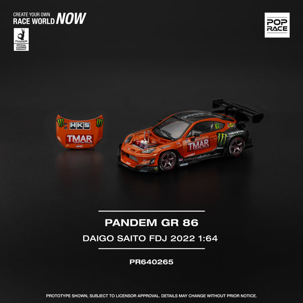 PREORDER POPRACE 1/64  PANDEM GR86 - DAIGO SAITO FORMULA DRIFT JAPAN 2022 PR640265 (Approx. Release Date: Q3 2025 and subject to the manufacturer's final decision)