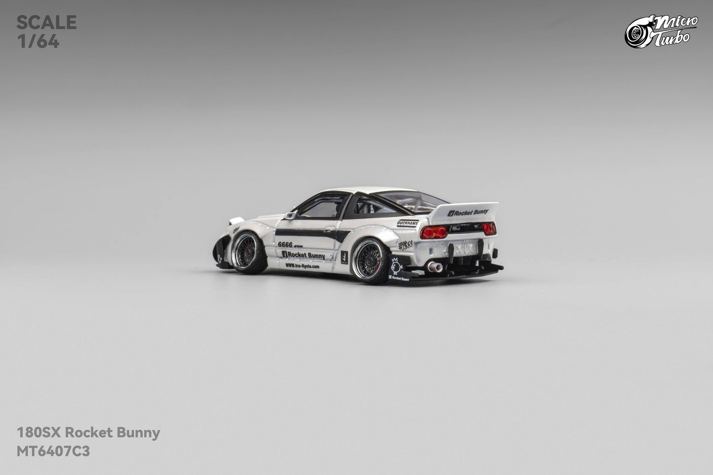 Micro Turbo 1/64 180SX Rocket Bunny - Metalic White MT6407C3