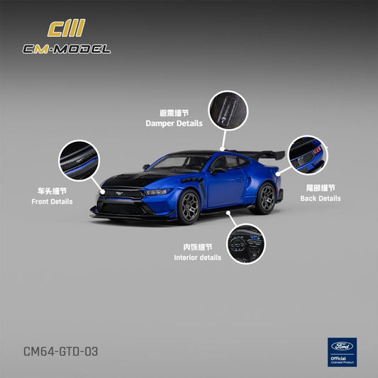 PREORDER CM MODEL 1/64 Ford GTD Lightning Blue with Vivid Black Hood CM64-GTD-03  (Approx. Release Date : Q1 2027 subject to manufacturer's final decision)