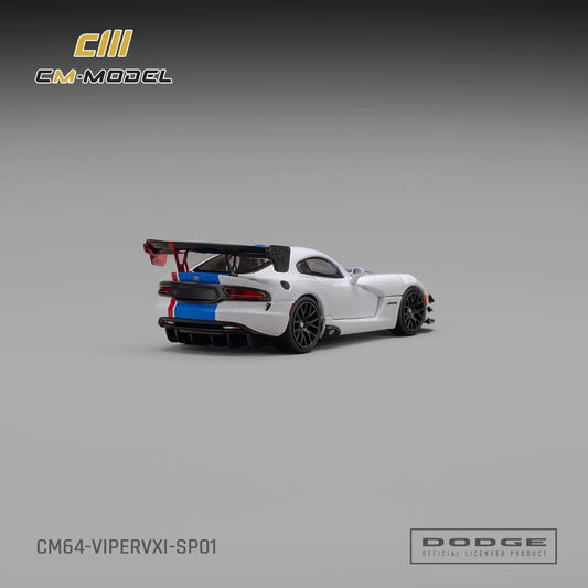 PREORDER CM MODEL 1/64 Dodge Viper VXI ACR White with blue and red stripes CM64-ViperVXI-SP01  (Approx. Release Date : Q1 2027 subject to manufacturer's final decision)