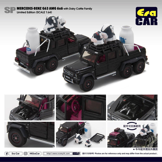 ERA CAR 1/64 Mercedes-Benz G63 AMG 6X6 with Dairy Cattle Family MB196X6SP07