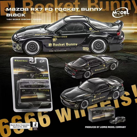 PREORDER MODELMODEL 1/64 Mazda RX7 FD Rocket Bunny Black (Blister Pack) MM64-RX7FDR-001   (Approx. Release Date: Q4 2026 and subject to the manufacturer's final decision)
