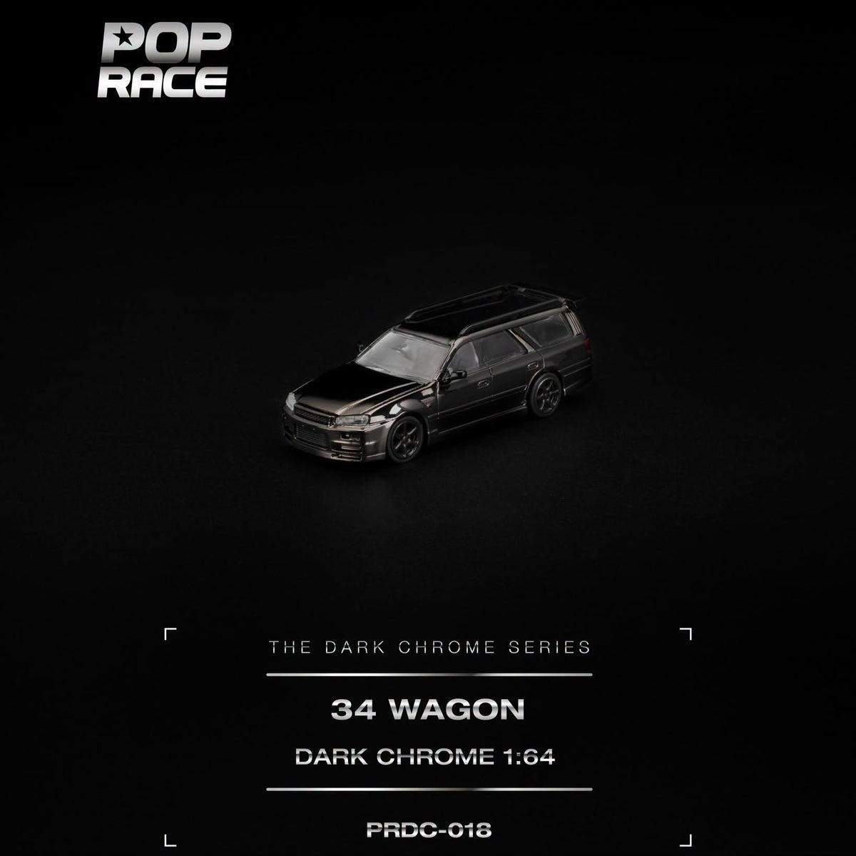 PREORDER POPRACE 1/64 R34 WAGON DARK CHROME PRDC018 (Approx. Release Date: Q2 2027 and subject to the manufacturer's final decision)