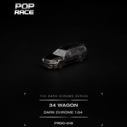 PREORDER POPRACE 1/64 R34 WAGON DARK CHROME PRDC018 (Approx. Release Date: Q2 2027 and subject to the manufacturer's final decision)