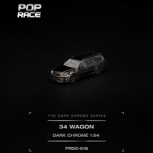 PREORDER POPRACE 1/64 R34 WAGON DARK CHROME PRDC018 (Approx. Release Date: Q2 2027 and subject to the manufacturer's final decision)