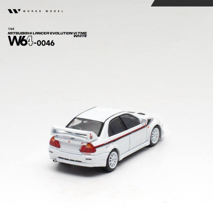 PREORDER WORKS 1/64 MITSUBISHI LANCER EVOLUTION VI TOMMI MAKINEN WHITE W640046  (Approx. Release Date: Q2 2027 and subject to the manufacturer's final decision)