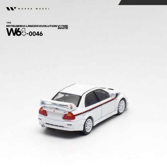 PREORDER WORKS 1/64 MITSUBISHI LANCER EVOLUTION VI TOMMI MAKINEN WHITE W640046  (Approx. Release Date: Q2 2027 and subject to the manufacturer's final decision)