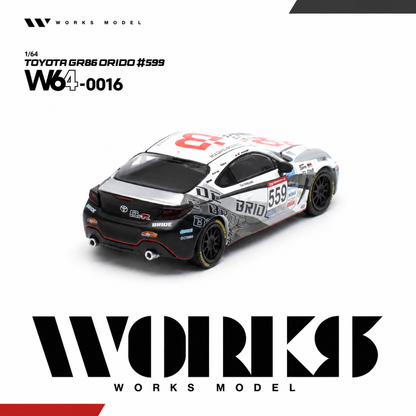 PREORDER WORKS 1/64 TOYOTA GR86 ORIDO #599 W640016  (Approx. Release Date: Q2 2027 and subject to the manufacturer's final decision)