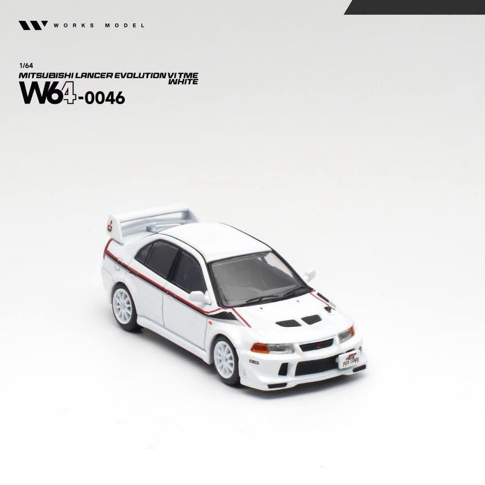 PREORDER WORKS 1/64 MITSUBISHI LANCER EVOLUTION VI TOMMI MAKINEN WHITE W640046  (Approx. Release Date: Q2 2027 and subject to the manufacturer's final decision)