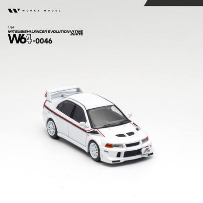 PREORDER WORKS 1/64 MITSUBISHI LANCER EVOLUTION VI TOMMI MAKINEN WHITE W640046  (Approx. Release Date: Q2 2027 and subject to the manufacturer's final decision)