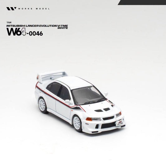 PREORDER WORKS 1/64 MITSUBISHI LANCER EVOLUTION VI TOMMI MAKINEN WHITE W640046  (Approx. Release Date: Q2 2027 and subject to the manufacturer's final decision)