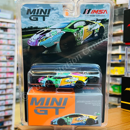 MINI GT 1/64 Lamborghini Huracan GT3 EVO #19 GEAR Racing 2020 IMSA Daytone 24 Hrs MGT00552-MJ