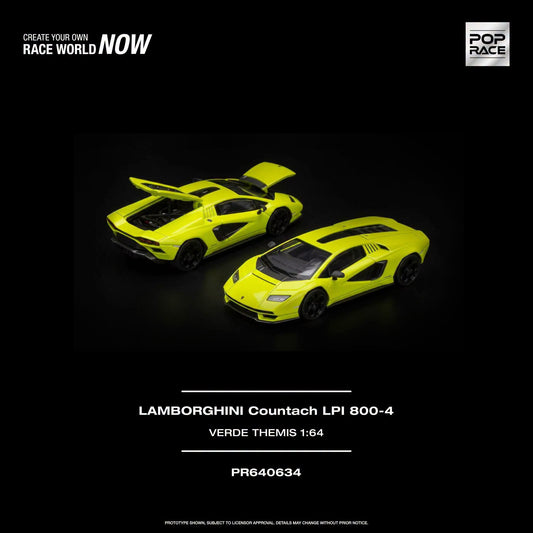 PREORDER POPRACE 1/64 LAMBORGHINI COUNTACH LPI 800-4 - VERDE THEMIS PR640634  (Approx. Release Date: Q2 2027 and subject to the manufacturer's final decision)