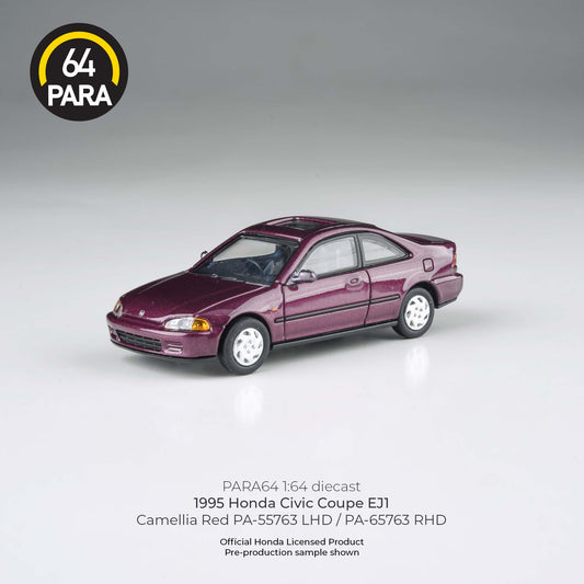 PARA64 1/64 1995 Honda Civic Coupe – Camellia Red – PA-55763