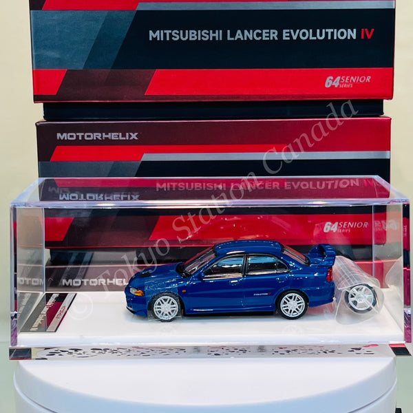 MOTORHELIX 64SENIOR SERIES 1/64 Mitsubishi Lancer Evolution IV Icelle Blue M64002