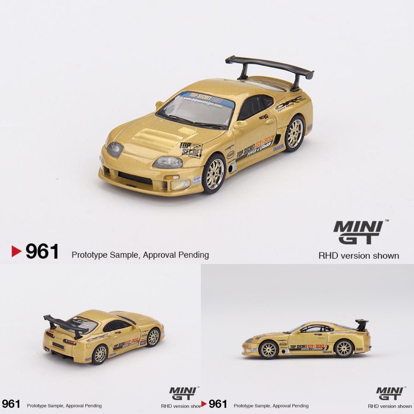 MINI GT 1/64 Toyota Supra (A80) Top Secret GT-300 Top Secret Gold MGT00961-R