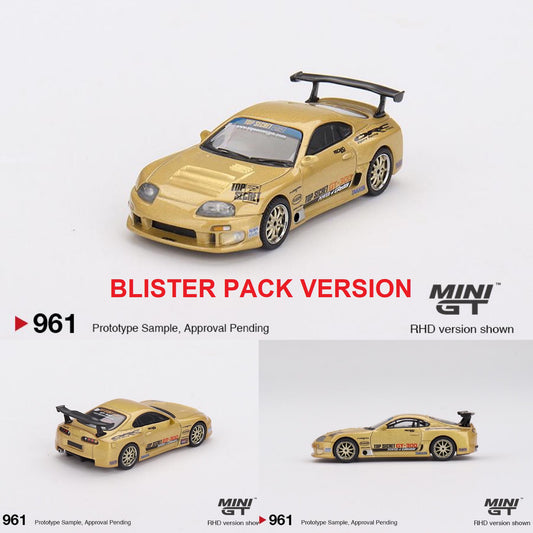 MINI GT 1/64 Toyota Supra (A80) Top Secret GT-300 Top Secret Gold (BLISTER PACK) MGT00961-BL)