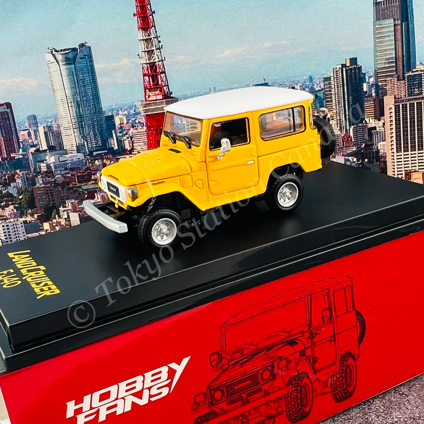 HOBBY FANS 1/64 Toyota Land Cruiser FJ40 Yellow / White HF64-FJ40-06YLWH