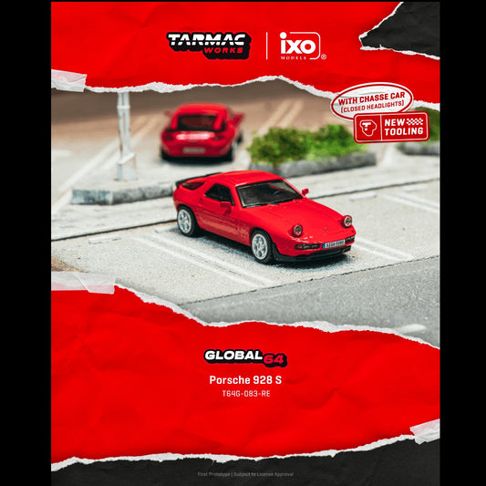 PREORDER TARMAC GLOBAL64 1/64 Porsche 928 S Red T64G-083-RE (Approx. Release Date :  JUNE 2026 subject to manufacturer's final decision)