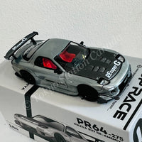 POPRACE 1/64 Mazda RX7 RE-AMEMIYA Widebody Silver Japan MINICAR A GOGO Exclusive event model PR640275