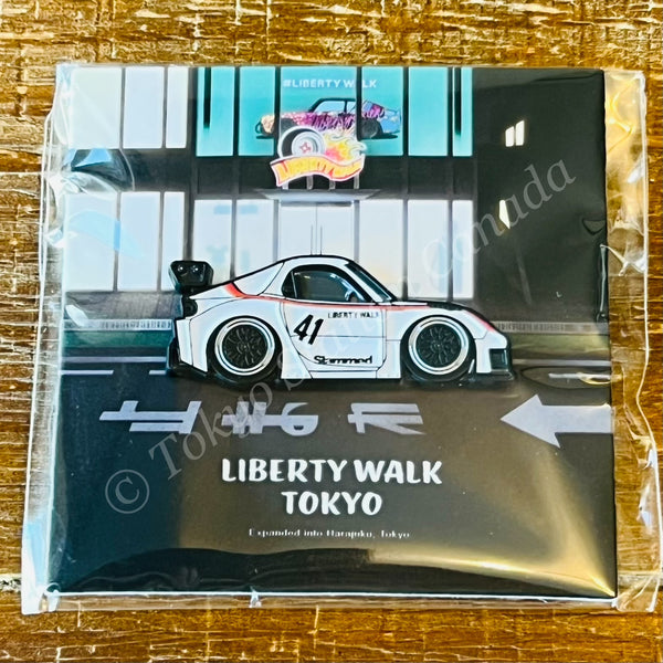 LIBERTY WALK JAPAN x Leen Customs Pin Badge - LB Super Silhouette FD3S RX-7 WHITE CB6-FDWH