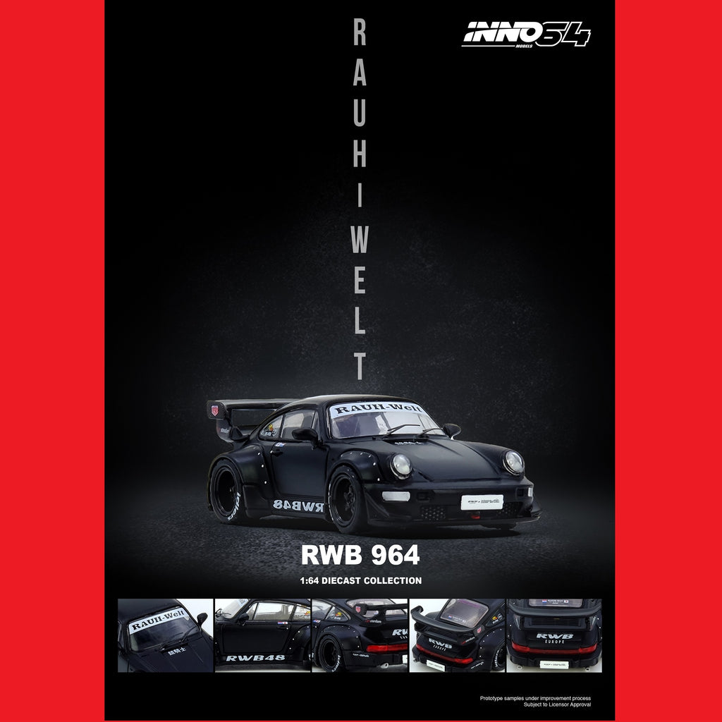 PREORDER INNO64 1/64 RWB 964 Black Matt IN64-RWB964-BM (Approx. Releas ...