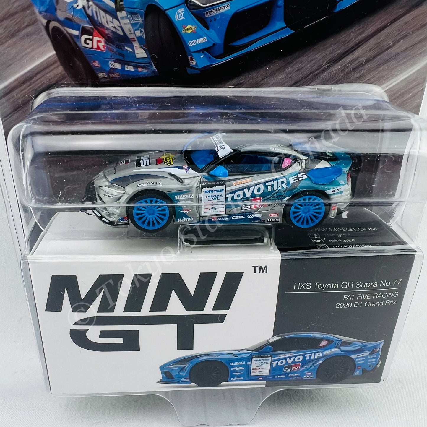 *CHASE CAR* MINI GT 1/64 Japan Exclusive HKS Toyota GR Supra No.77 FAT FIVE RACING 2020 D1 GP RHD MGT00307-D1